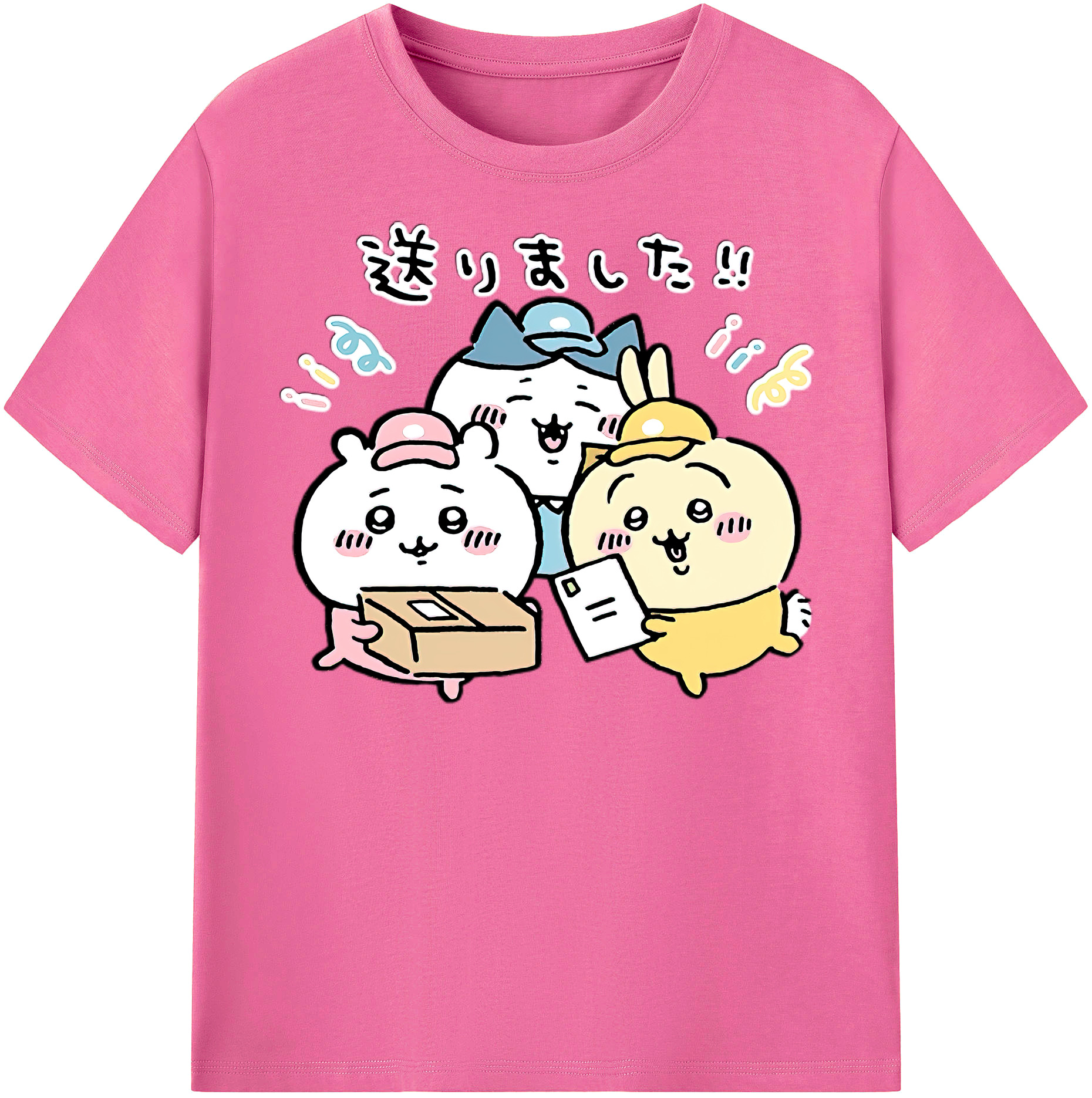 （画像用） ちいかわ ハチワレ Chii-kawa hachiware レディースカジュアルプリントTシャツ（綿100％）
